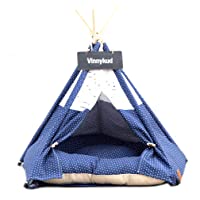 Sunnykud Mascotas Teepee Perros Tienda de campaña de rayas patrón de cebra extraíble y lavable- Tienda de campaña para…